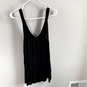 Braided neck black tank